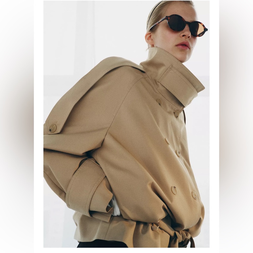 ZARA SHORT HIGH NECK TRENCH COAT ZW COLLECTION - Picture 1 of 7